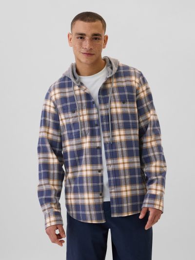 Φανελένιο Πουκάμισο σε Standard Fit με Κουκούλα-543002001