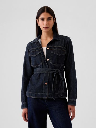 UltraSoft Denim Belted Jacket-498988000