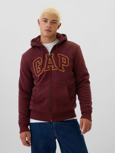 Gap Logo Sherpa-Lined Zip Φούτερ-498248000