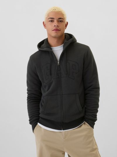 Gap Logo Sherpa-Lined Zip Φούτερ-498248002