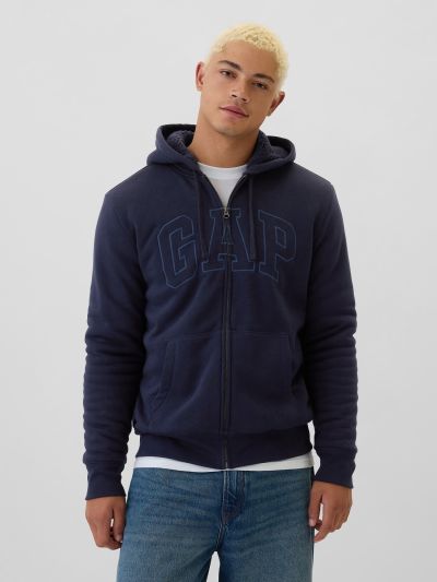 Gap Logo Sherpa-Lined Zip Φούτερ-498248006