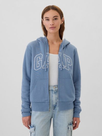 Relaxed Gap Logo Sherpa-Lined Zip Φούτερ με Κουκούλα-498594008