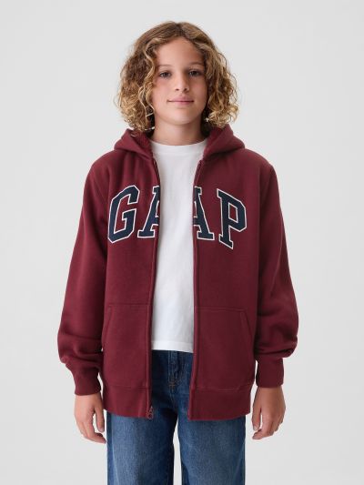 Παιδική Relaxed Gap Logo Sherpa Φούτερ Ζακέτα με Κουκούλα-498540002