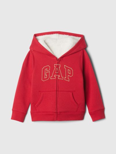 babyGap Logo Sherpa-Lined Φούτερ Ζακέτα με Κουκούλα-480311002
