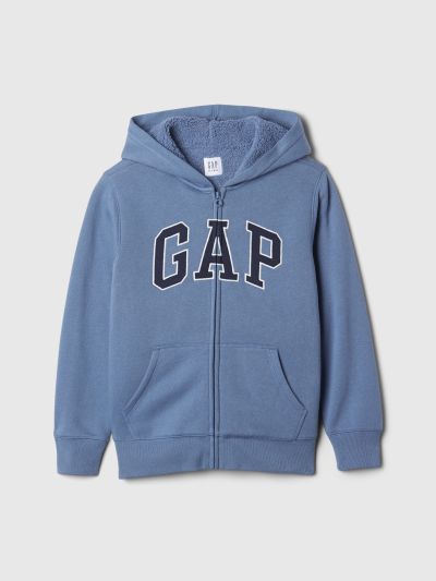 Παιδική Relaxed Gap Logo Sherpa Φούτερ Ζακέτα με Κουκούλα-498540001
