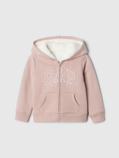 babyGap Logo Sherpa-Lined Φούτερ Ζακέτα με Κουκούλα-480311000