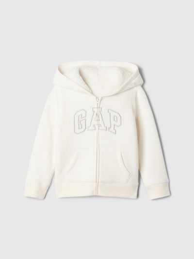 babyGap Logo Sherpa-Lined Φούτερ Ζακέτα με Κουκούλα-480311001