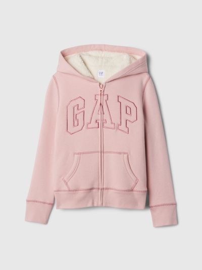 Παιδική Gap Logo Sherpa-Lined Ζακέτα Φούτερ με Κουκούλα-486514002