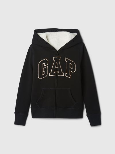 Παιδική Gap Logo Sherpa-Lined Ζακέτα Φούτερ με Κουκούλα-486514001