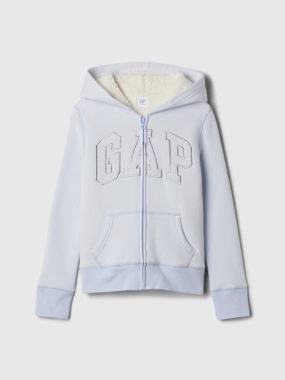 Παιδική Gap Logo Sherpa-Lined Ζακέτα Φούτερ με Κουκούλα-486514003